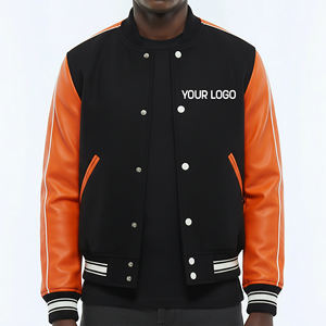 Chaqueta Varsity Impermeable de Lona de Corte Holgado Personalizada de Alta Calidad para Hombre con Logotipo Bordado en Chenilla Personalizado - Product Image 4