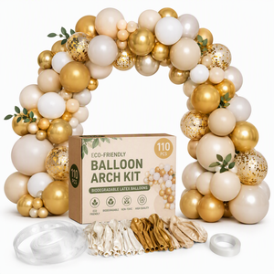 <b>Balloon</b> Arch Kit 110 Pcs Biodegradable Latex Gold Pearl White Rose Gold Party <b>Decoration</b> Set - Product Image 1