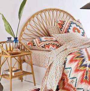 Tête de lit double décorative en rotin massif, panneau de tête de lit en bois, tête de lit surdimensionnée - Product Image 6