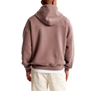 Sudadera con capucha de peso pesado con bordado y logotipo personalizado, ropa de calle informal para hombre, poliéster liso en blanco de gran tamaño para gimnasio con diseño forrado - Product Image 3