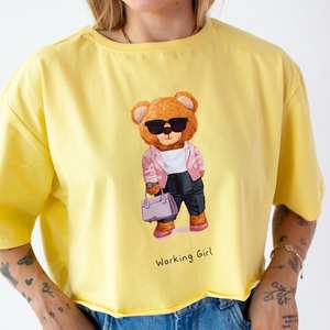 เสื้อยืดคอกลมคุณภาพพรีเมี่ยมสำหรับ100% ทรงหลวมมีลายพิมพ์แบบกำหนดเองสไตล์สตรีททรงสูงทำจากโพลีเอสเตอร์/ คอตตอน - Product Image 3