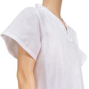 Bata de Baño Desechable de Dos Piezas con Cuello en V y Pantalones Cortos para Uso en Spa y Hotel - Product Image 6