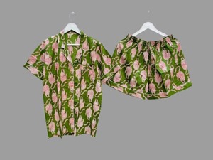 ชุดนอนผ้าฝ้ายขาสั้นทำมือชุดนอนใส่สบายลายดอกไม้สำหรับใส่ในบ้านเป็นของขวัญที่สมบูรณ์แบบสำหรับฤดูใบไม้ผลิและฤดูร้อน - Product Image 6