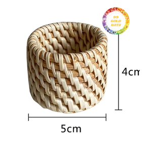 Rond de serviette en rotin fait à la main de qualité supérieure, artisanat de tissage de haute qualité, parfait pour la table à manger et la décoration de mariage - Product Image 4