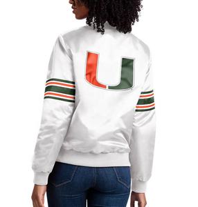 เสื้อแจ็กเก็ตผ้าซาตินสำหรับผู้หญิงคุณภาพสูงปักด้วยเม็ดยาวผ้าไหมสไตล์เบสบอลวิทยาลัย - Product Image 2