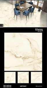 Moderno 800X800 Porcelana Brillante Textura Sólida Mármol Baldosas para Sala de Estar con 5 Años de Garantía - Product Image 6