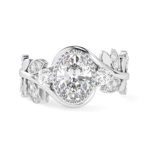 1.00CT Anillo de compromiso de diamante de corte ovalado para mujer - Product Image 6