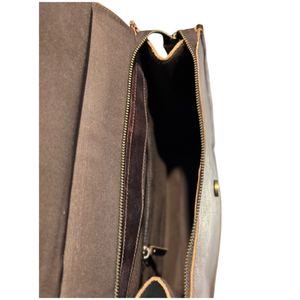 Sac à dos pour ordinateur portable unisexe en cuir véritable multifonctionnel marron, style minimaliste, nouveau design 2026, usage quotidien, fermeture éclair - Product Image 5