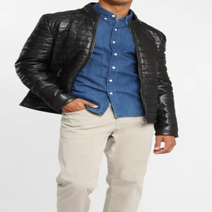 Para hombres Chaquetas de cuero Bubble Down Jacket Natural Arabic chaquetas con cremallera completa - Product Image 2