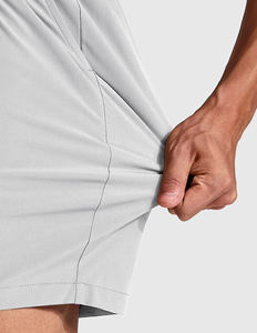 Grey <b>Mens</b> Athletic <b>Shorts</b> <b>with</b> Stretchy Quick Dry Fabric and Secure <b>Zip</b> <b>Pockets</b> Ideal for Training Running and Daily Workout - Product Image 6