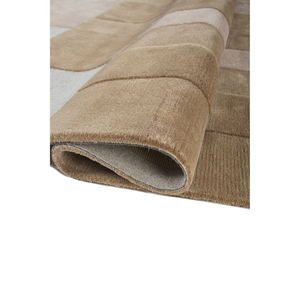 Alfombra Rectangular de Lana y Viscosa Tejida a Mano, Color Rojo Anaranjado, Modelo Top-21217, Diseño Abstracto para Sala de Estar, Dormitorio o Pasillo - Product Image 2