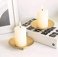 Porte-bougie chauffe-plat circulaire en métal argenté, fait main, sans flamme |   Décoration de la maison, ornements de Noël et de mariage |   Vente en gros