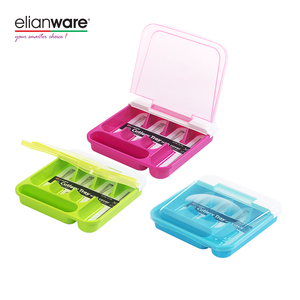 Elianware Portable Picnic Travel Friendly Plastic Cutlery Set Box For School Kids Utensils Tray Holder With Compartments Cover