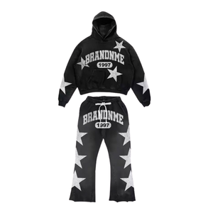 Pantalon évasé personnalisable de haute qualité Survêtements hiver sérigraphie pantalon de survêtement empilé Style le plus récent de haute qualité - Product Image 2