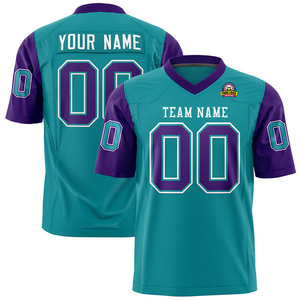 Maillot de football américain rétro personnalisé avec logo brodé, nom, taille plus, antibactérien, manches courtes, respirant, vêtements de sport d'équipe - Product Image 3