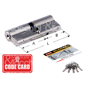 CYLINDRE DE SÉCURITÉ Scudo 9000 Nickelé Indéchirable Perceuse Goupilles en acier inoxydable 5 clés Carte de code - Product Image 1