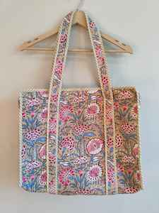 Sac fourre-tout en coton de luxe fait à la main, imprimé léopard vert olive, matelassé, pour le shopping, le marché, le transport quotidien, léger, meilleur sac, Rajasthan - Product Image 4