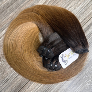 Ombre Brown Silky Straight Double Drawn Trama Paquete de cabello crudo Cutícula alineada Sun Hair Company Extensiones de cabello humano vietnamita de lujo - Product Image 5