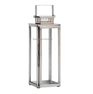 Classic Design Metal & Glass Hanging Candle <b>Lantern</b> <b>Silver</b> Finished for Home & Christmas Decorative Floor <b>Lanterns</b> - Product Image 1