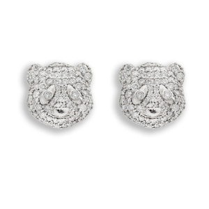 14K Or Doux Petit Ours Boucles D'oreilles Bijoux Vente Chaude Boucles D'oreilles Earbone Goujons Animal Boucles D'oreilles Lab Grown Diamant - Product Image 3