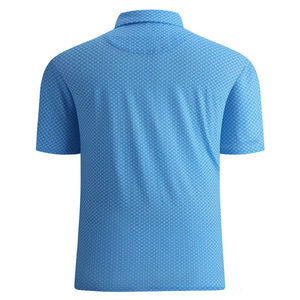 Polo de golf de secado rápido al por mayor OEM camisetas de dos colores impresión personalizada polos de seda y algodón a rayas para hombres - Product Image 4
