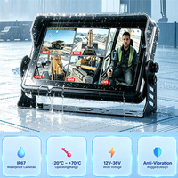Cámara para Vehículos con IA de 10.1 Pulgadas y 5 Canales, DVR 4G, 1080P, DMS, ADAS, BSD, Pantalla Táctil, Anti Fatiga, Prevención de Colisiones para Camiones