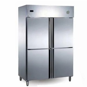 Réfrigérateur vertical en acier inoxydable électrique commercial 0~8C Congélateur 500L Capacité Double porte pour utilisation en cuisine d'hôtel - Product Image 1