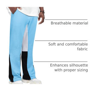 <b>Men's</b> Custom Breathable High Quality Casual Flared Sweat Pants Patchwork Drawstring Waistband <b>Flare</b> Sweatpants for <b>Men</b> - Product Image 3