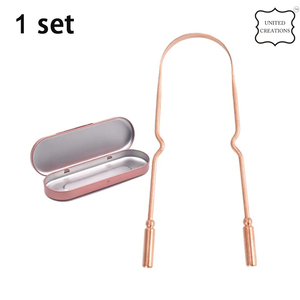 Raspador de lengua plano en forma de U de cobre puro 100%, accesorio de cuidado bucal ecológico con logotipo personalizado - Product Image 5