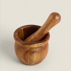 Pilon de mortier en bois de finition blanche naturelle Durable fait à la main de qualité supérieure outil de mélange de meulage d'herbes et d'épices sculpté - Product Image 6