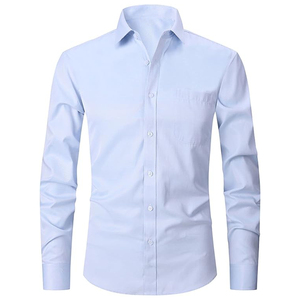 Camisa blanca para hombre de manga larga Slim-free color sólido profesional vestido de negocios camisa de traje para hombre hecha en Vietnam - Product Image 3