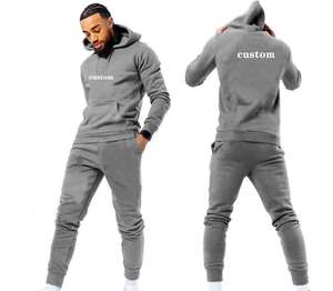 Nouveau survêtement personnalisé de haute qualité pour hommes tenue décontractée survêtement hommes survêtements 2 pièces fermeture éclair complète Gym Jogging costume - Product Image 3