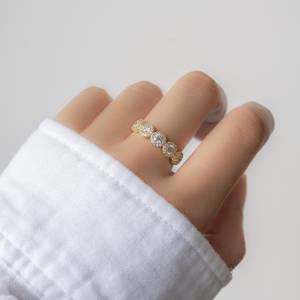 Anillos de plata 925 de alta calidad, última moda, ajuste de bisel de piedras preciosas de Zirconia cúbica de 5 piedras personalizadas para mujeres, fiestas de alta calidad - Product Image 3