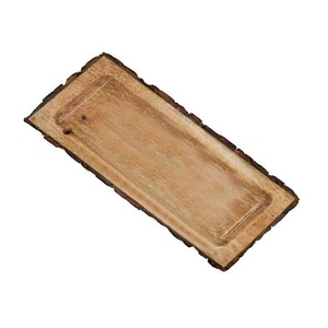 Plateau en bois naturel fait à la main pour servir des collations ou un décor avec un accent rustique pour table à manger ou bureau à domicile - Product Image 3