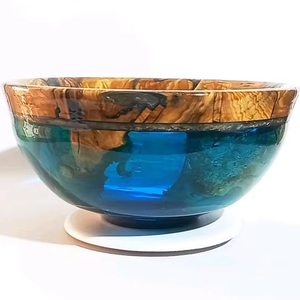 GUIDE LINKED DECOR HANDMADE NATURAL WOODEN AND RESIN SALAD BOWL Good Quality for <b>Home</b> and Restaurant Use for Parties - Product Image 1