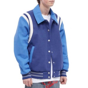 เสื้อแจ็กเก็ตเบสบอลปักลายขนสัตว์มหาวิทยาลัยมีคอตั้งและโลโก้ด้านหน้าสำหรับฤดูหนาวปรับแต่งสีได้ - Product Image 4