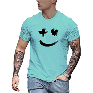 Camiseta de Manga Corta para Hombre, Cuello Redondo Clásico, con Bolsillo, Venta Directa de Fábrica, Transpirable - Product Image 1