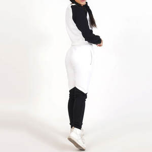 Ensemble de survêtement unisexe 100% coton Pantalon de survêtement à capuche Jogger & Pantalon cargo avec cordon élastique 2 pièces Survêtements - Product Image 2