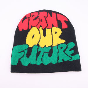 COMMERCE MFG Bonnet d'hiver en tricot jacquard avec broderie et logo personnalisé Bonnet en satin de soie doublé avec doublure en satin à l'intérieur - Product Image 2