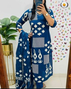 Summer Special Dhamaka Designer Collection Women's Pure Fine Cotton Fabric Mirror Work Salwar Kameez Reversible Modern Party - Product Image 1