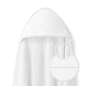 Toalla de Baño y Babero de Algodón Blanco Hipoalergénico con Diseño de Punto de Cruz para Recién Nacidos, Accesorio de Baño para Uso Doméstico - Product Image 1