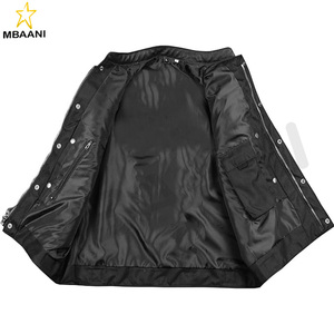 Gilet de moto pour homme en cuir de buffle de qualité supérieure, plusieurs poches, style club, gilet de motard - Product Image 5