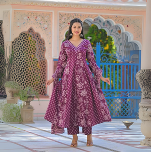 ชุดเสื้อกางเกงผ้าฝ้ายทรงหลวมสำหรับผู้หญิงชุดคอลเลกชั่นอินเดียระบายอากาศได้ดี - Product Image 1