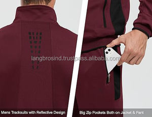 Ropa de entrenamiento Unisex atlética informal para hombre, chándal de calentamiento de invierno con cremallera completa de 2 piezas, tallas para adultos para correr, pista, tallas Unisex - Product Image 5