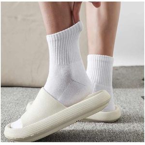 Men's <b>Mid</b>-<b>Calf</b> Sports Socks Black Anti-Odor Cotton Long Crew with Logo on Cuff Knitted Technique for Autumn and Winter - Product Image 6