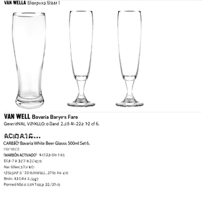 VAN WELL Juego de 6 Vasos para Cerveza Blanca Bavaria de 500 ml - Product Image 3
