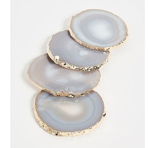 Juego de posavasos de resina de lujo con acabado metálico para sala de estar y cocina - Product Image 6