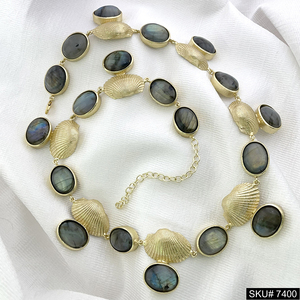 Vente en gros de pierres précieuses labradorite plaquées or 100% Shell Design de collier pendentif collier pour taille personnalisée Offre Spéciale produit - Product Image 3