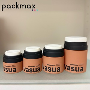 Frasco sin aire de plástico de 15ml, 30ml, 50ml, 75ml, contenedor redondo ecológico para embalaje de crema facial - Product Image 1