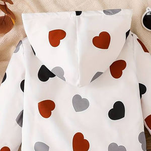 Veste à capuche à manches longues pour fille, manteau à doublure polaire chaud et tendance pour l'hiver - Product Image 3